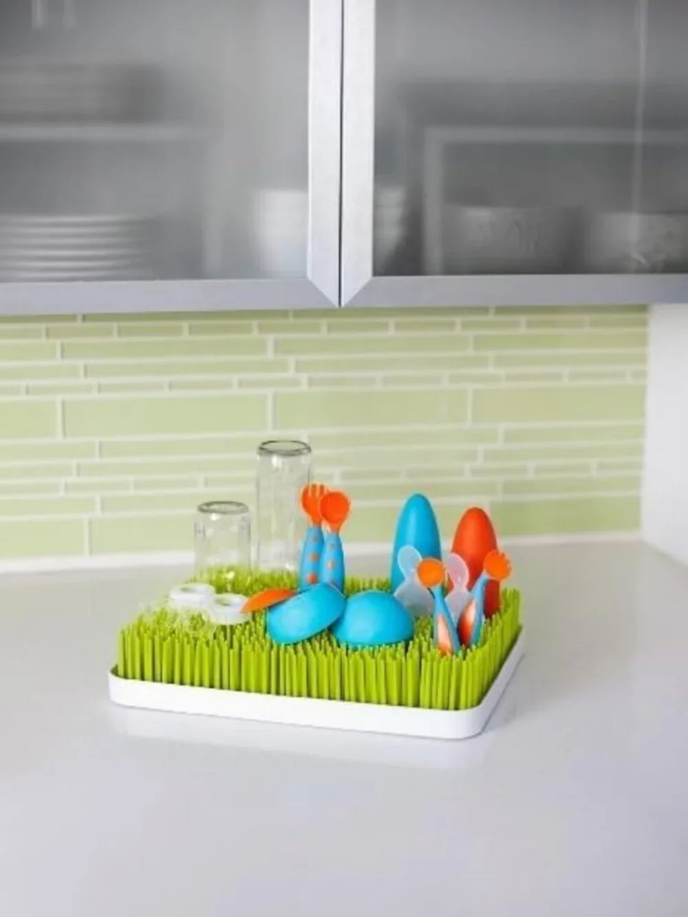 Antimicrobial Baby Bottle Drying Rack & Organizer - Green Lawn Design - Feeding